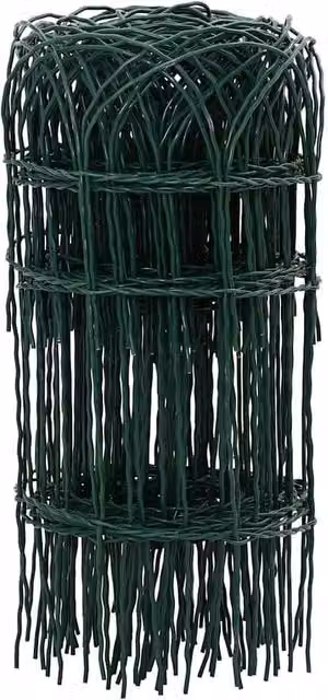 Berkfield Home Garden Geometric Powder-coated Iron Border Fence in Green
