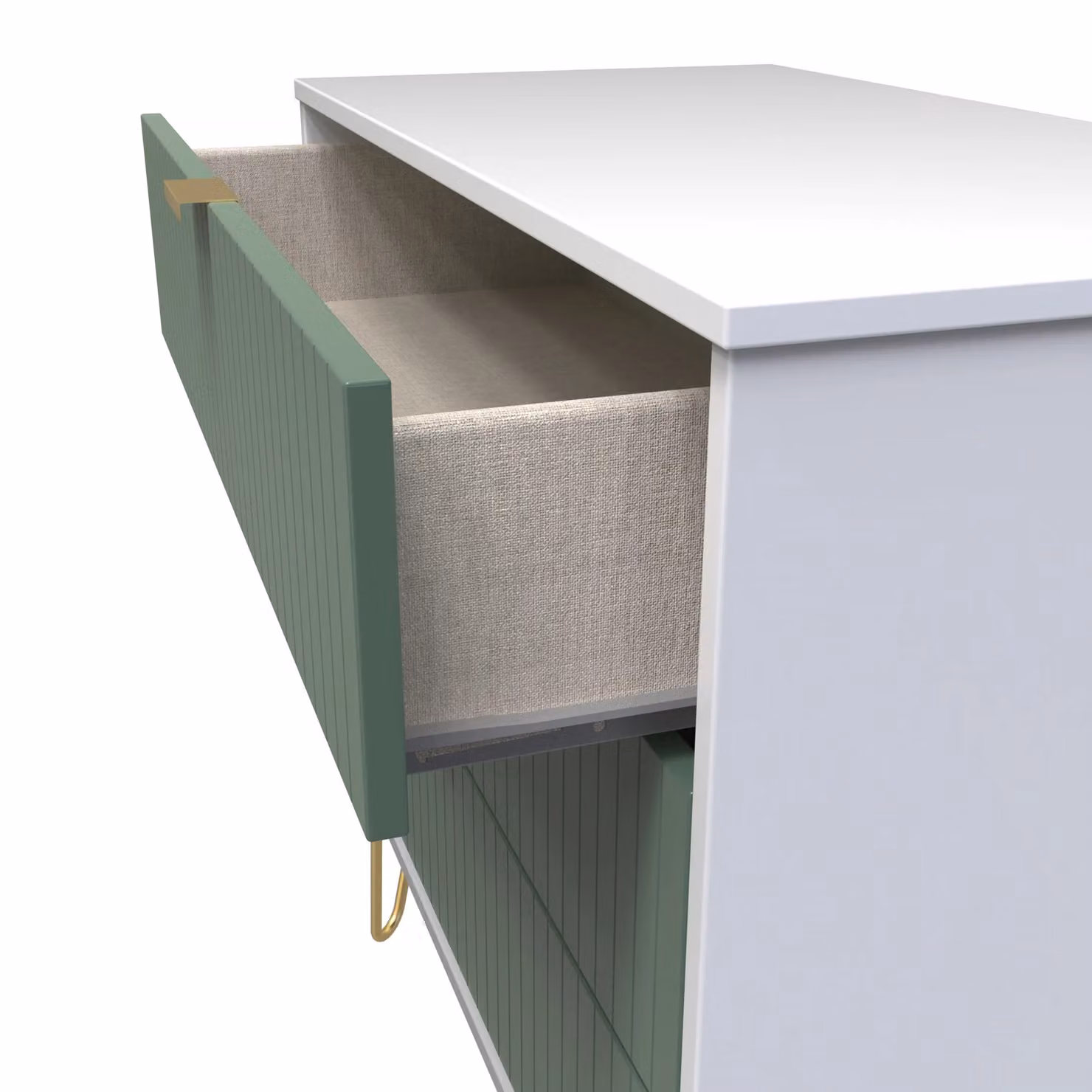Ready Assembled 2 U Bexley 3 Drawer Chest in Green and Gold – 2