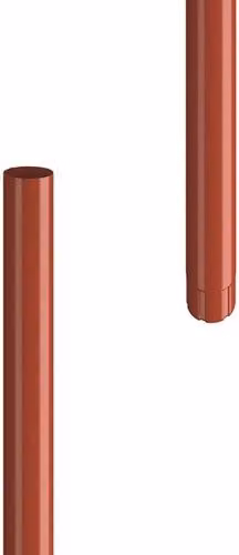 Lindab Galvanised Steel Downpipe, Tile Red, Diameter: 8.7 cm, Length: 3 m