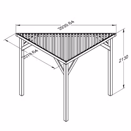 Forest Garden Modern Slatted Corner Wood Pergola in Brown – 2