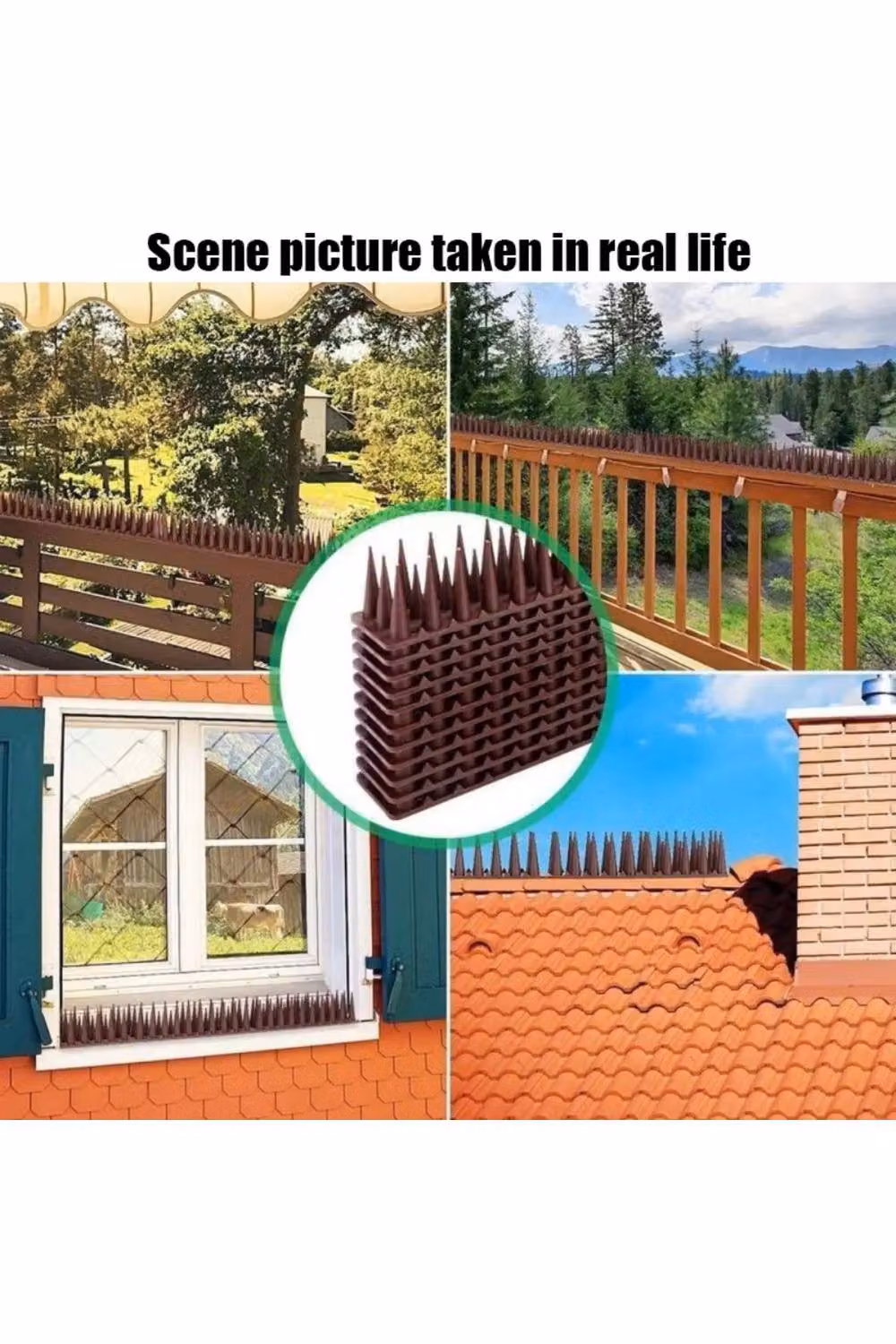 KDMD 9-Piece Brown Weatherproof Garden Pest Deterrent Fence Wall Spike Set covering 4.4m – 3