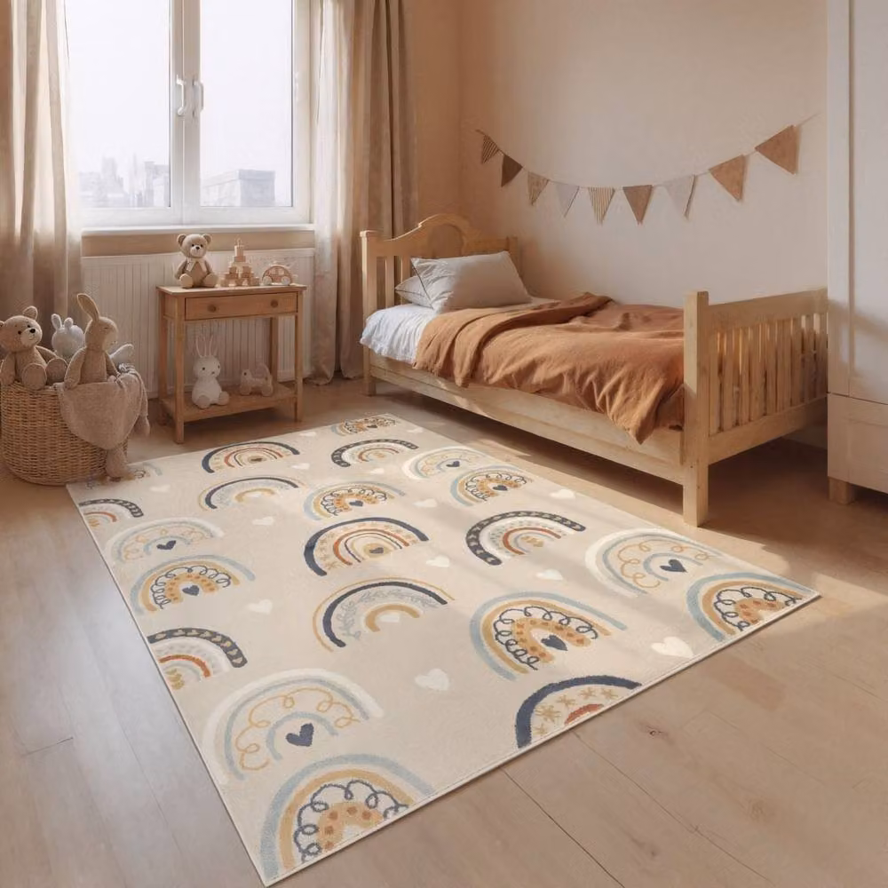 THE RUGS Adventures Bowie Kids Rug, Beige and Multicolour, W: 120 cm, L: 170 cm – 1