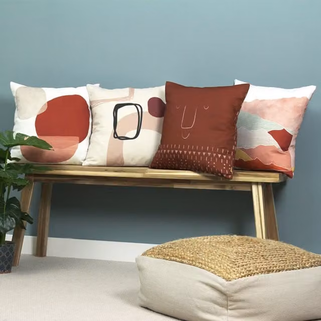 Pacha Recycled Square Cushion in Terracotta Red