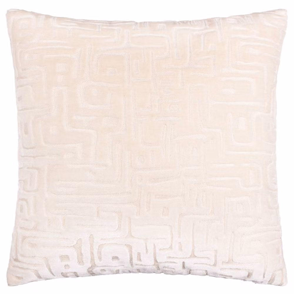 HOEM Soren Cut Velvet Abstract Square Cushion in White, W/D/H: 45 x 45 x 45 cm – 2