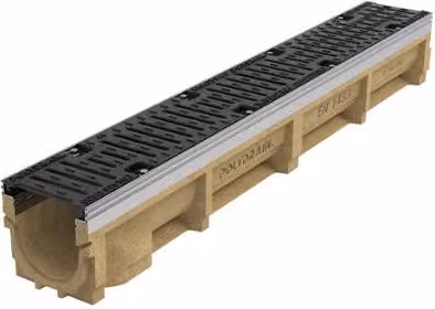 Polydrain Class D400 Polymer Concrete Channel Drainage, Grey, 1m