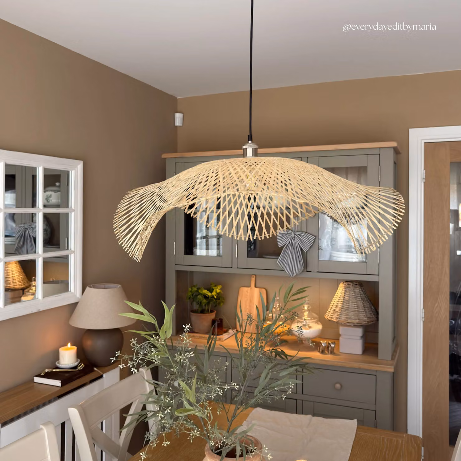 CGC Lighting Tulul Extra Large Hand Made Bamboo Easy Fit Lampshade in Natural Beige, Diameter: 80 cm – 4