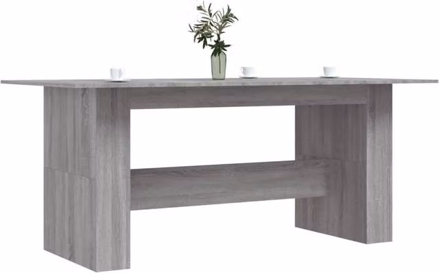 Berkfield Home Elegant Modern Rectangular Dining Table in Grey Sonoma, W/D/H: 180 x 90 x 76 cm