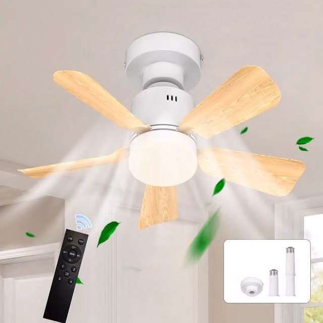 NIVOR E27 LED Ceiling Fan Light in White, Dimmable with 4 Speeds, 3 CCT and Remote Control, Diameter: 45 cm