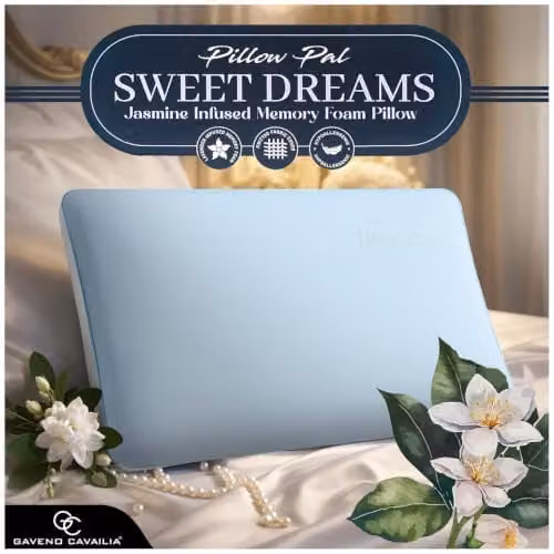 GC Gaveno Cavailia Jasmine Scented Memory Foam Pillow in Blue, W/D/H: 60 x 40 x 13 cm – 2