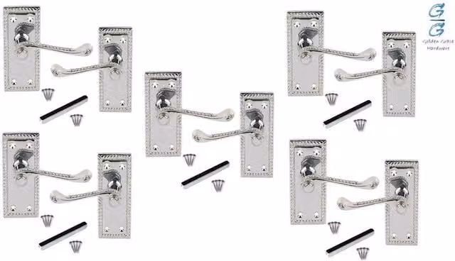 Golden Grace Georgian Lever Latch Door Handles in Chrome