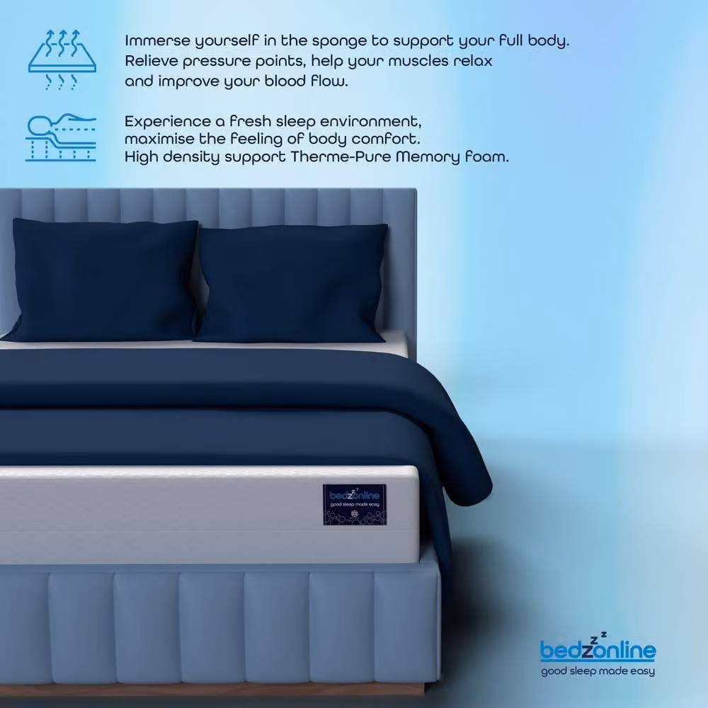 Bedzonline Antibacterial Memory Foam Mattress in White, W/D/H: 120 x 200 x 15 cm – 4