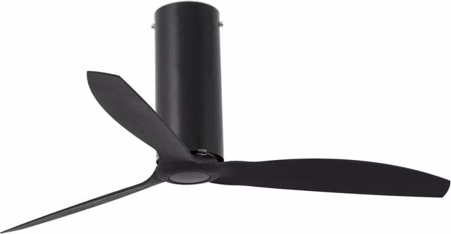 Faro Tube Ceiling Fan with Remote Control, 3 Blades, Black