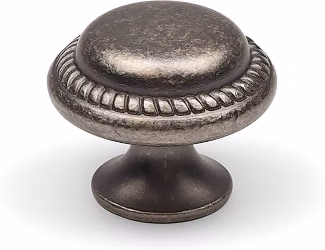 Handle & Home Antique Pewter Matt Zinc Round Knob in Silver Grey – 3
