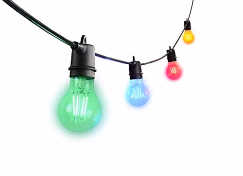 Sylvania Retro Chroma A60 GLS LED Bulb Pack of 4, E27, Multicolour (Red, Green, Blue, Orange) – 3