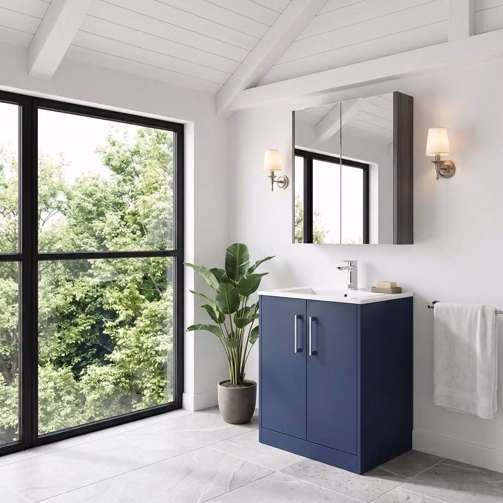 Balterley Winshill Contemporary 2 Door Freestanding Vanity Basin Unit, Blue, W: 60.0 cm, H: 80.3 cm – 2