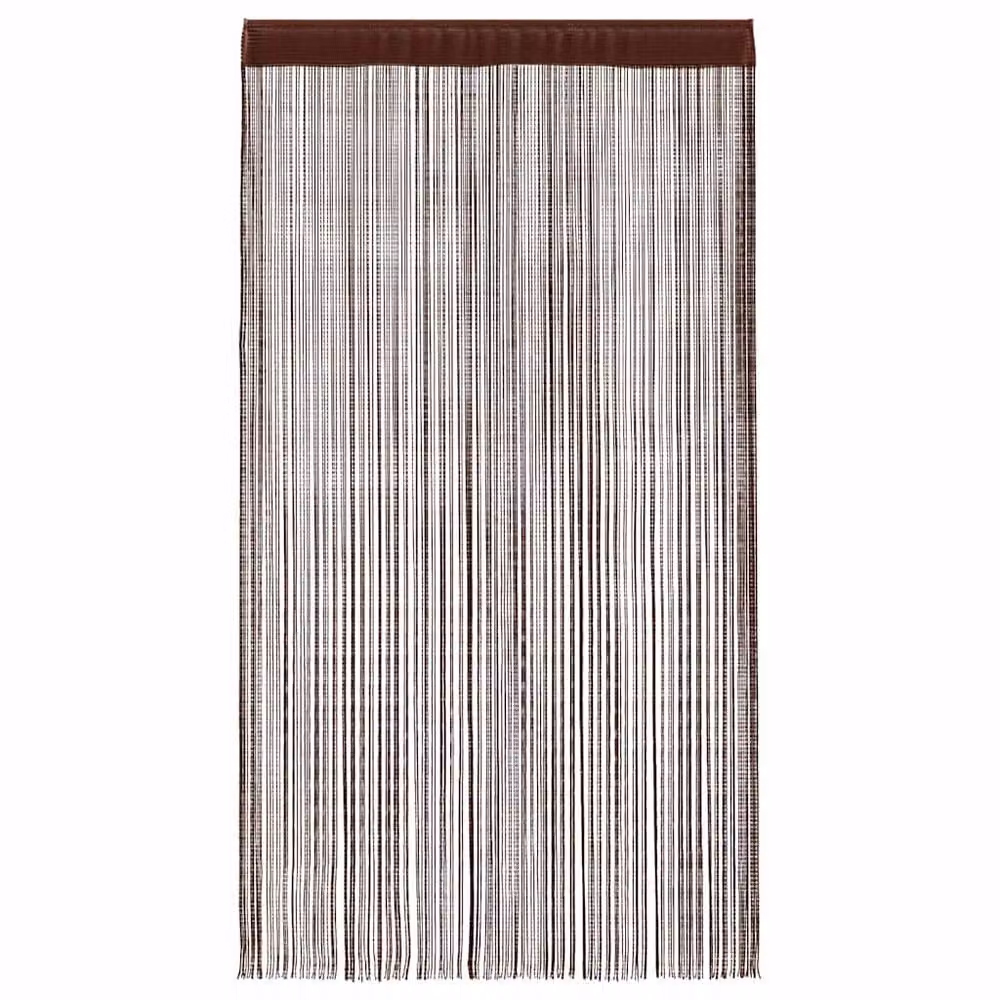Berkfield Home String Curtains, 2 Pack, Brown, W: 100 cm, H: 250 cm – 2