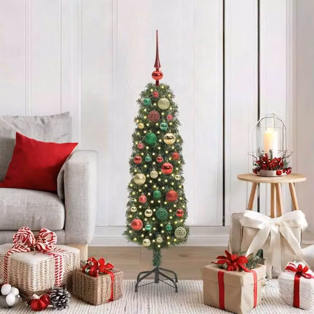 Berkfield Home Artificial Christmas Tree with 150 LEDs and Stand, Green, Height: 120 cm – 1