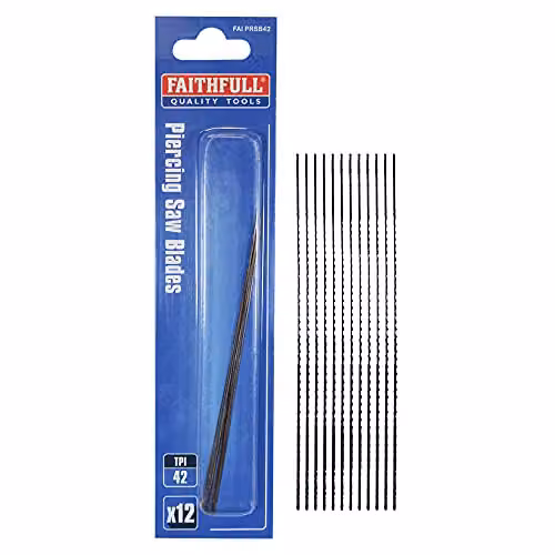 Faithfull Silver Piercing Saw Blades, 12 Pack, 130 mm, 42 TPI