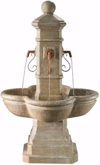 Altico Garden Products Ltd Brown Square Courtyard Fountain, W: 81 cm, D: 81 cm, H: 133 cm