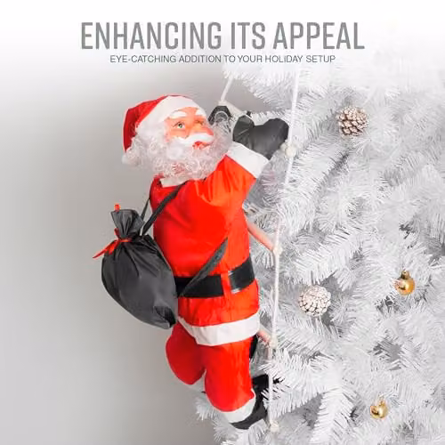 Globrite Red Hanging Climbing Santa Christmas Decoration for Indoor and Outdoor Use – 6
