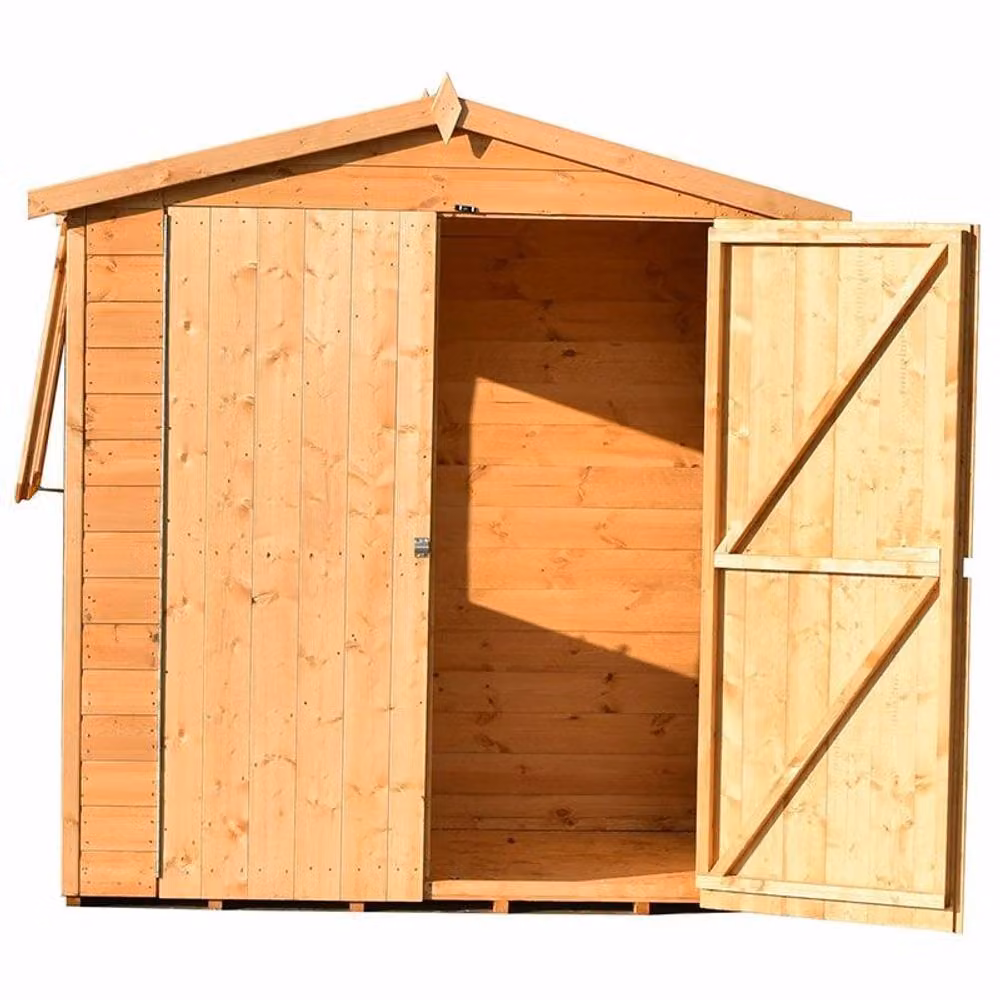 Shires Lewis Premium Apex Wood Garden Shed with Double Door and Window in Beige – 2