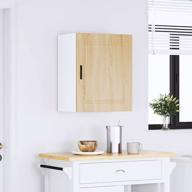 Berkfield Home Porto Sonoma Oak Kitchen Wall Cabinet in Light Oak, W/D/H: 60.0 x 25.0 x 31.0 cm