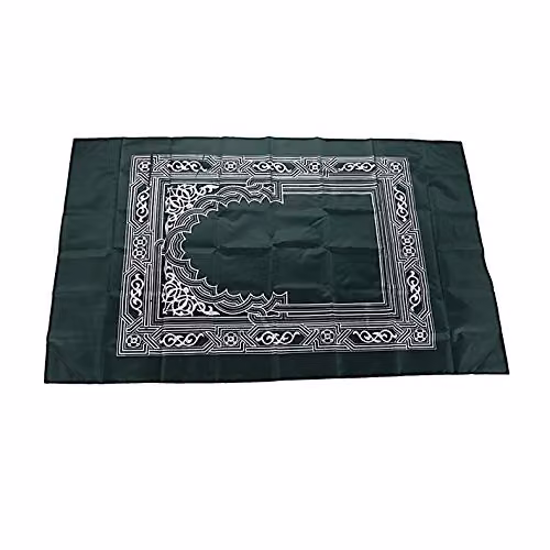 KAV Foldable Waterproof Pocket Prayer Mat with Compass in Black, W: 100 cm, D: 60 cm – 1