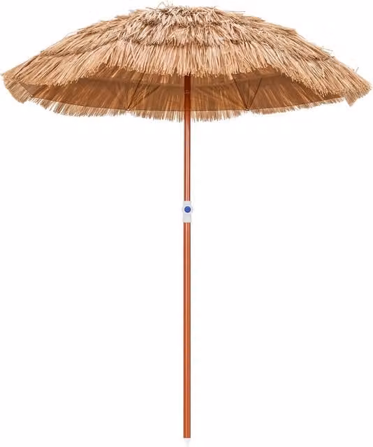 Costway Hawaiian Outdoor Patio Umbrella Garden Parasol in Brown