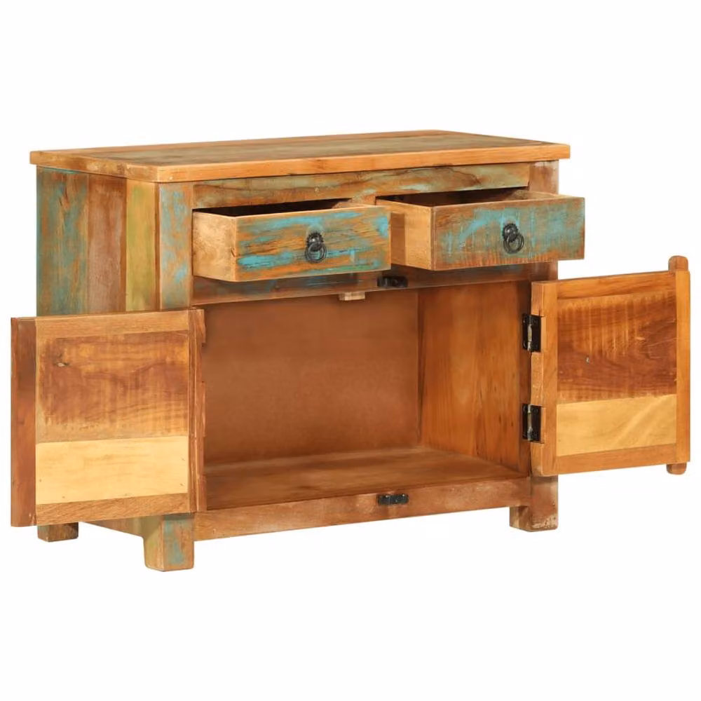 Berkfield Home Rustic Reclaimed Solid Wood Sideboard, Multicolour, W/D/H: 68 x 35 x 55 cm – 2