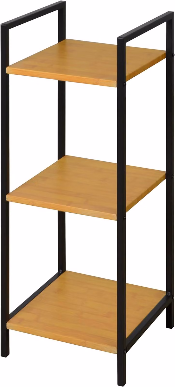 SPOT ON DEALZ 3 Tier Bamboo Effect Wall Mounted Shelving Unit in Black, W/D/H: 65 x 23.5 x 26 cm – 5
