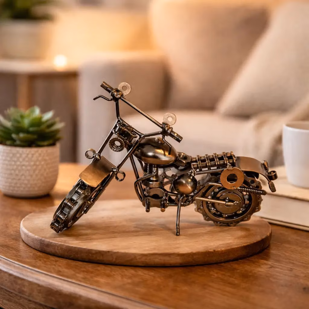 Marco Paul Vintage Metal Motorbike Sculpture Ornament in Bronze – 5