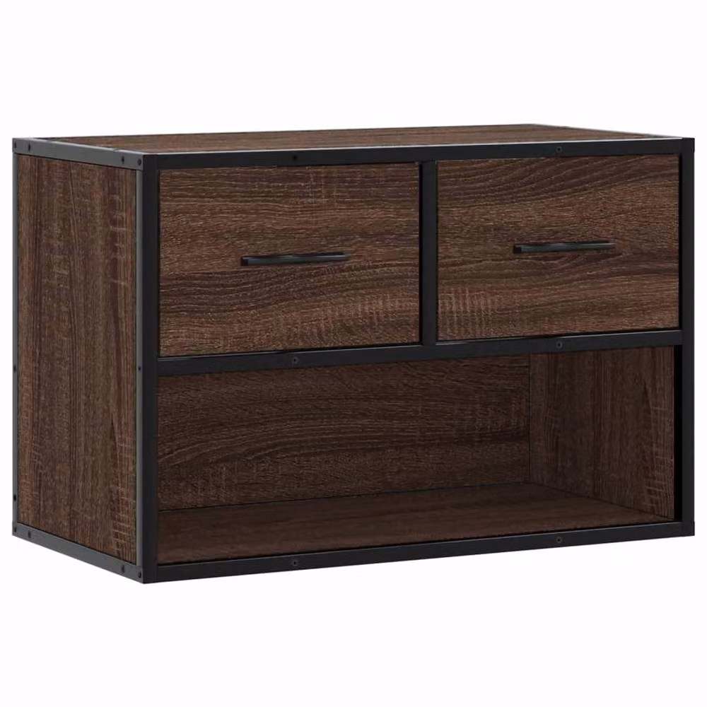 Berkfield Home Industrial TV Cabinet in Brown Oak, W/D/H: 60 x 31 x 39.5 cm – 3