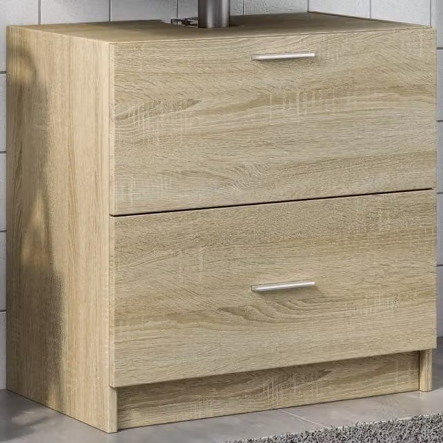 Berkfield Home Sonoma Oak Sink Cabinet in Brown, W/D/H: 59 x 37 x 59 cm