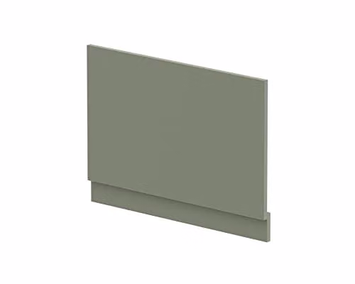 nuie BPR813 Modern Bathroom Straight Bath End Panel and Plinth, Satin Green, W: 78 cm, H: 56 cm, D: 3.6 cm