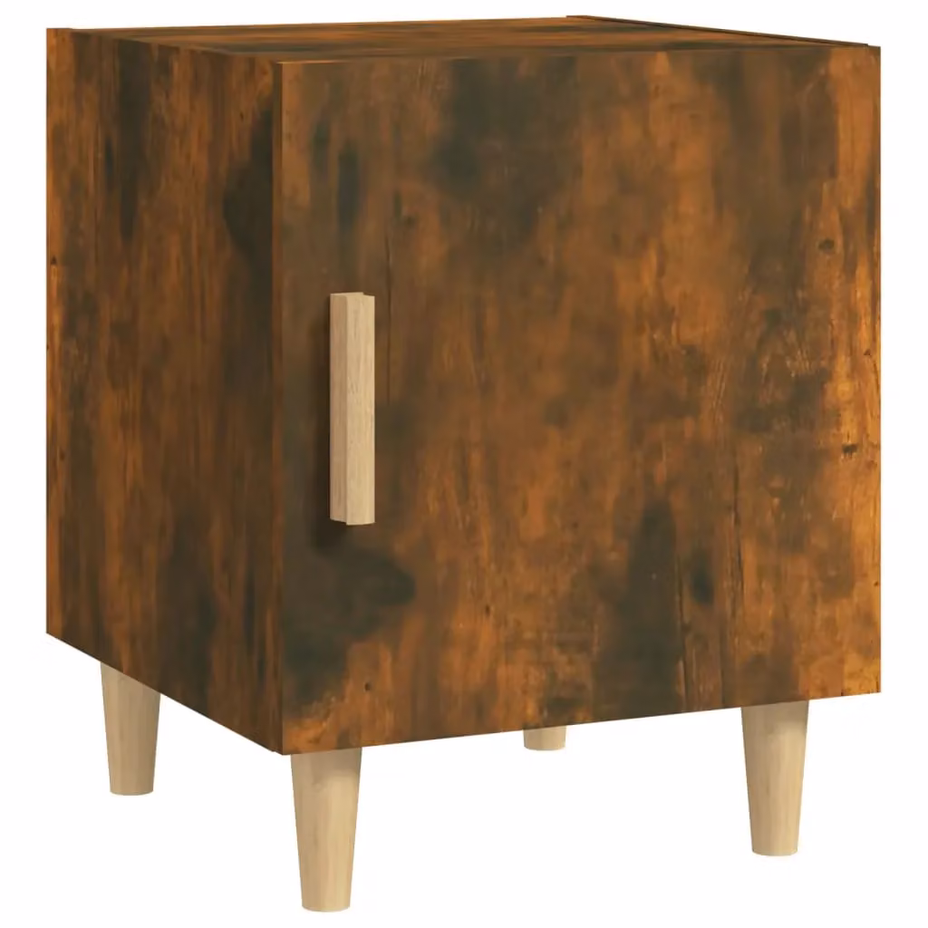 Berkfield Home Set of 2 Smoked Oak Bedside Cabinets in Brown – 3