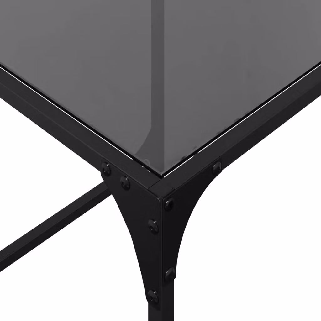Berkfield Home Nesting Coffee Tables, Set of 2, Black Glossy Glass Top with Steel Frame – 4