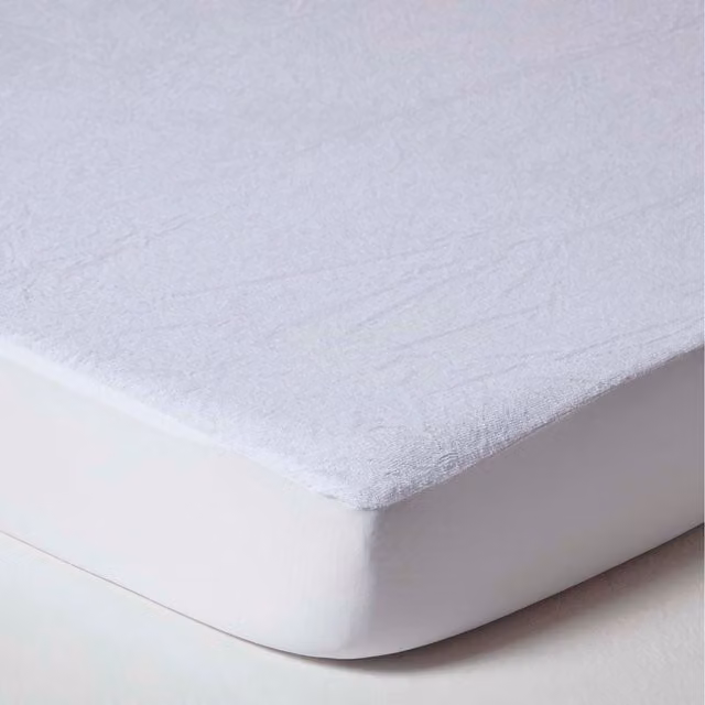 Homescapes Pack of 2 White Junior Cot Bed Waterproof Terry Towelling Mattress Protectors