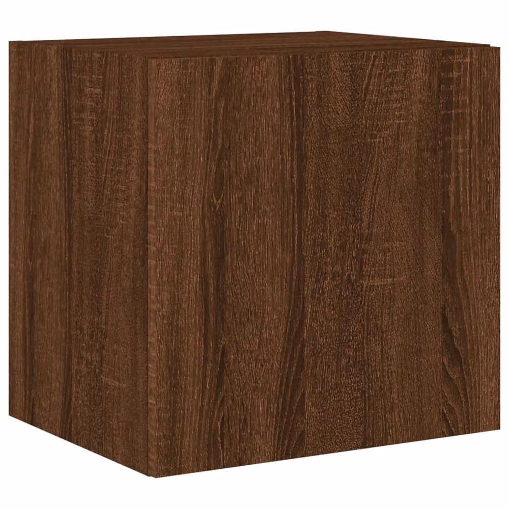 Berkfield Home Modern Wall Mounted TV Cabinet with Integrated LED Lights in Brown Oak, W/D/H: 40.5 x 35 x 40.5 cm – 3