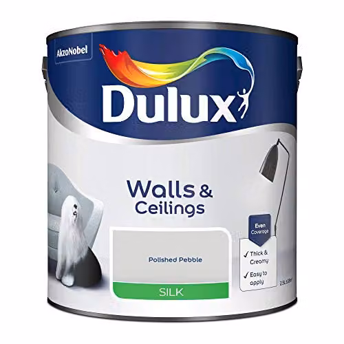 Dulux Du Silk Satin Gloss Paint in Polished Pebble Grey, 2.5 l – 2