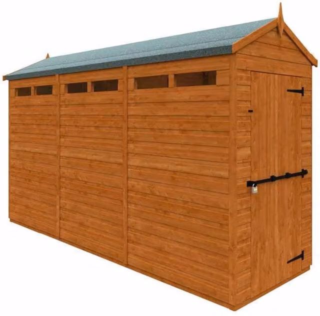 Buttercup Farm 12x4 Flex Apex Security Gable Play House in Burnt Orange, W: 115 cm, D: 353.8 cm, H: 219.2 cm