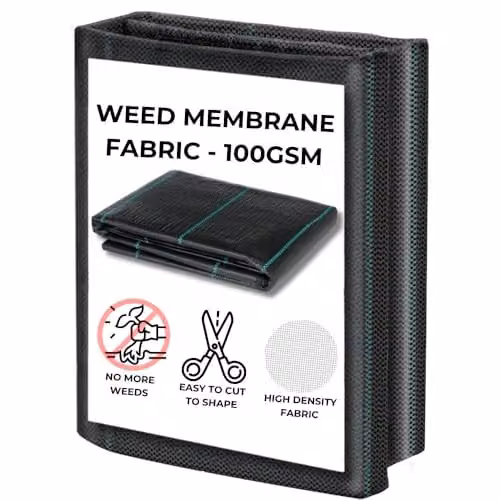Ark Mat Heavy Duty Weed Control Membrane 100gsm Black Garden Ground Cover W: 2 m, D: 1 m