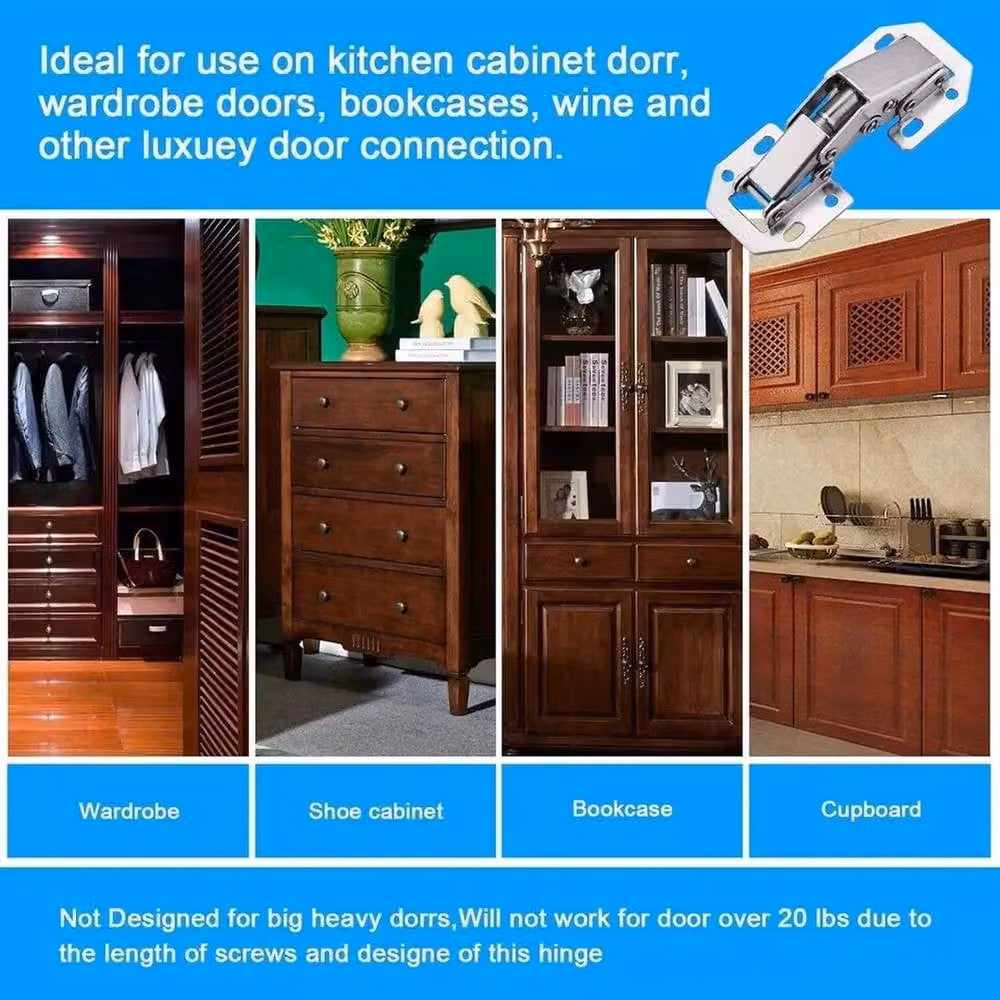 NESTLUNE 10x 90 Degree Easy Mount Concealed Kitchen Cabinet in Silver, W: 1000 cm, D: 52 cm – 4