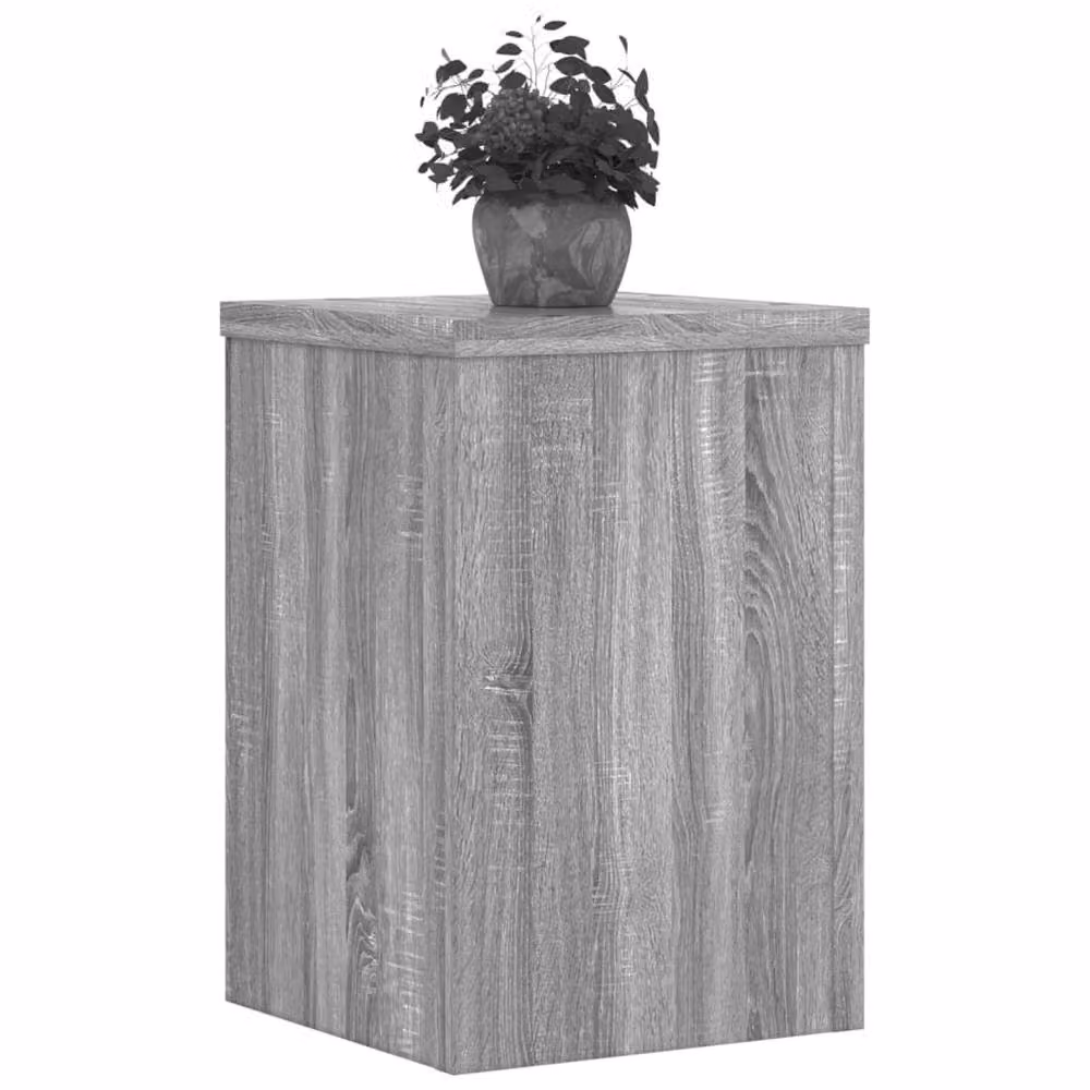 Berkfield Home Set of 2 Grey Modern Plant Stands, W/D/H: 25 x 25 x 35 cm – 2