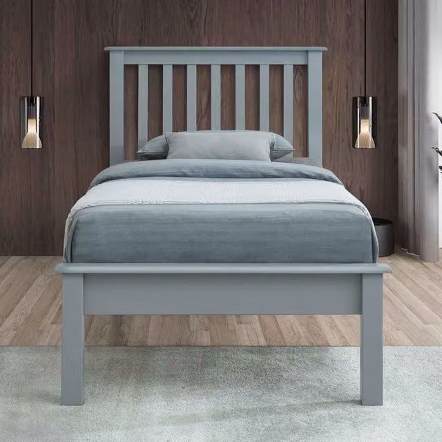 Flintshire Furniture Rossett Single Bed in Grey Matt Solid Wood