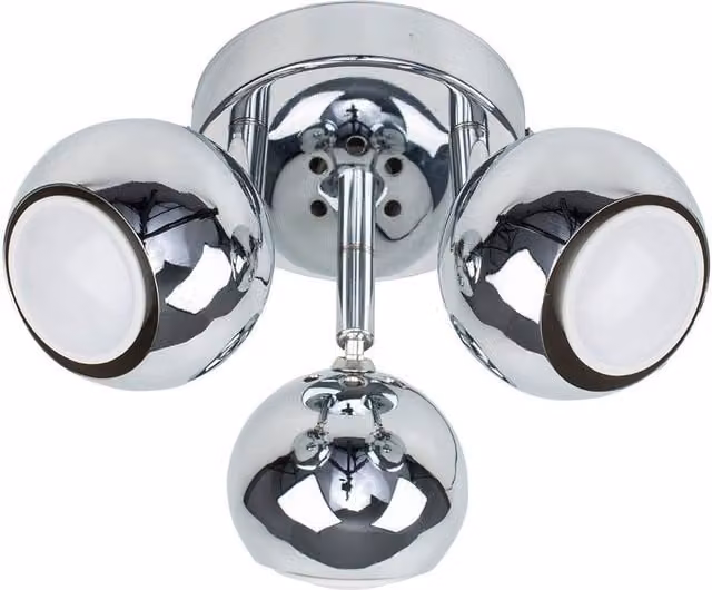 ValueLights Retro Silver Chrome 3 Way Adjustable Eyeball Ceiling Bar Spotlight – 1