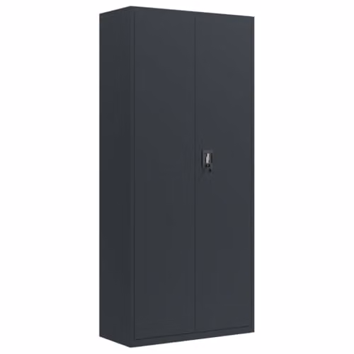 vidaXL Anthracite Steel File Cabinet with Adjustable Shelves and Lock, W: 90 cm, D: 40 cm, H: 200 cm – 1