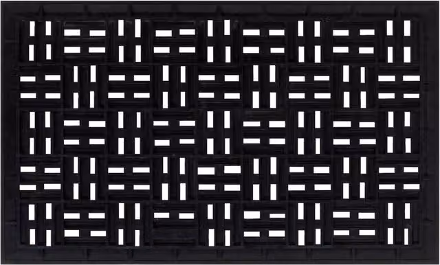 Berkfield Home Durable Rectangular Rubber Door Mat, Black, W: 75 cm, D: 45 cm
