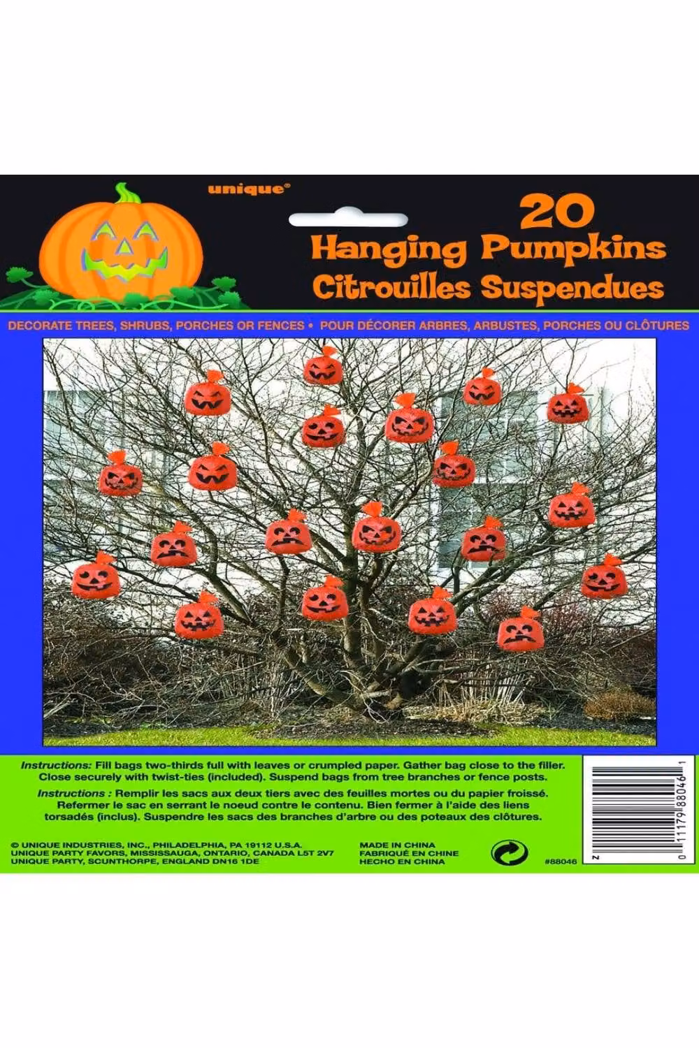 KDMD 4 Pack Orange Pumpkin Hanging Leaf Bags for Halloween – 2