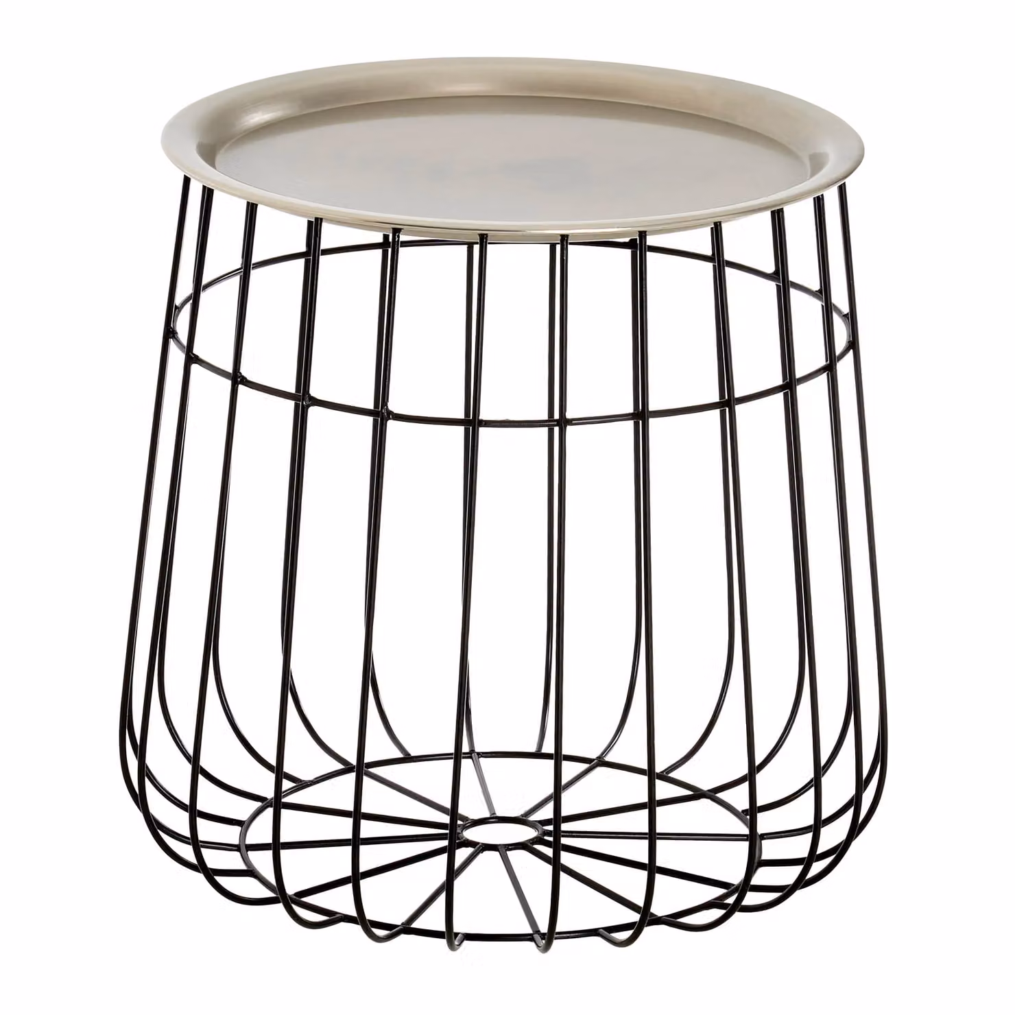 Orsina Silver and Black Metal Round Side Table, W/D/H: 47 x 47 x 47 cm – 3