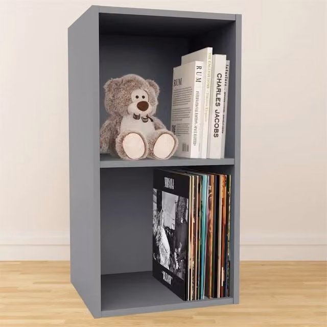 Nordara Grey Vinyl LP Storage Cube Rack for 12 inch Records W/D/H: 36.5 x 35.5 x 30.0 cm – 1